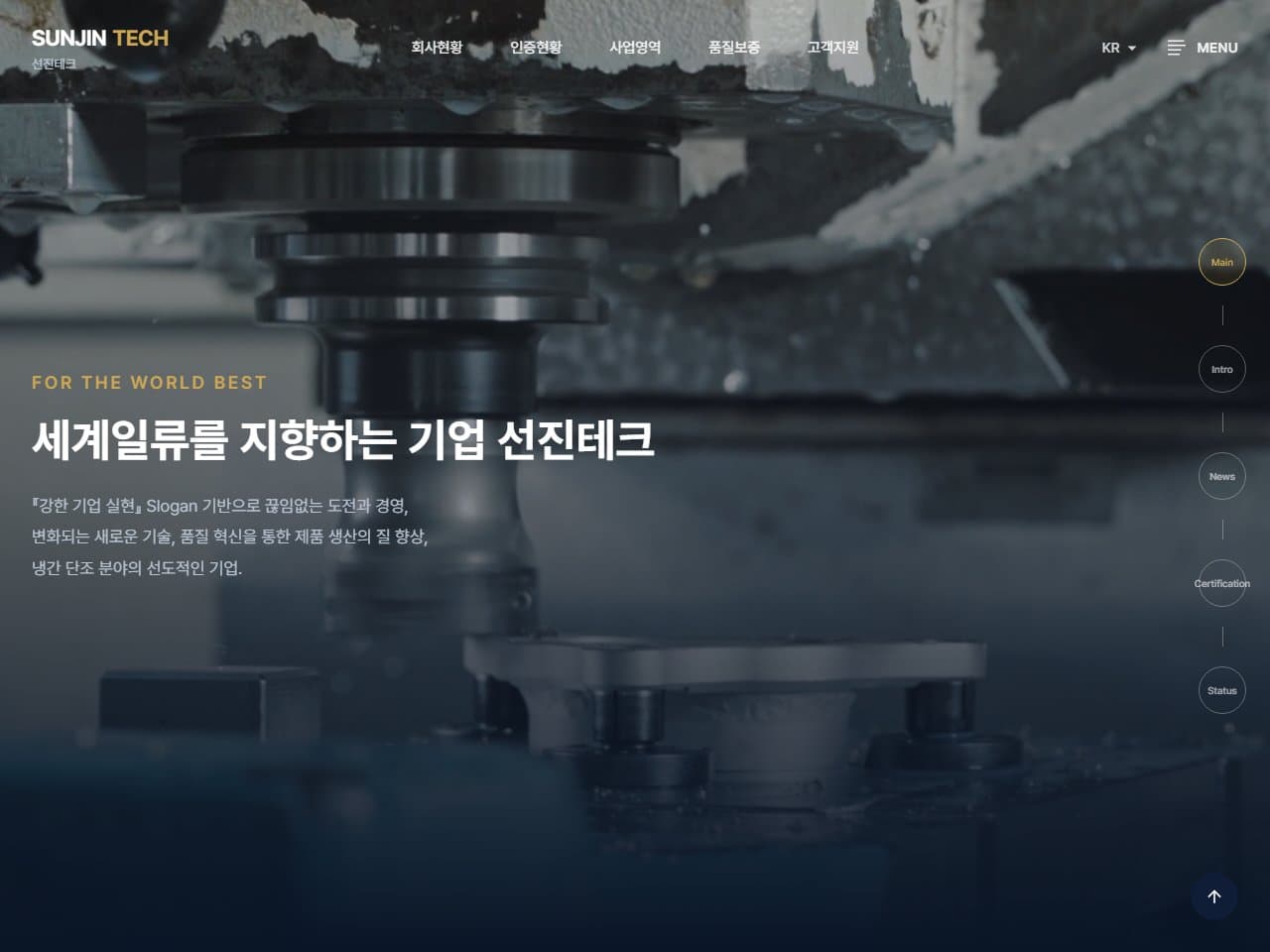 선진테크(SUNJIN TECH) 홈페이지 PC 화면